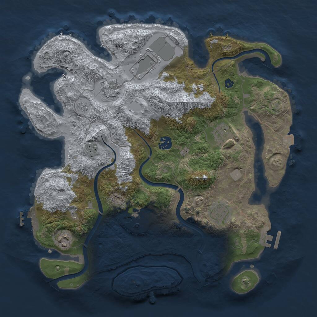 Rust Map: Procedural Map, Size: 3500, Seed: 26030521, 14 Monuments