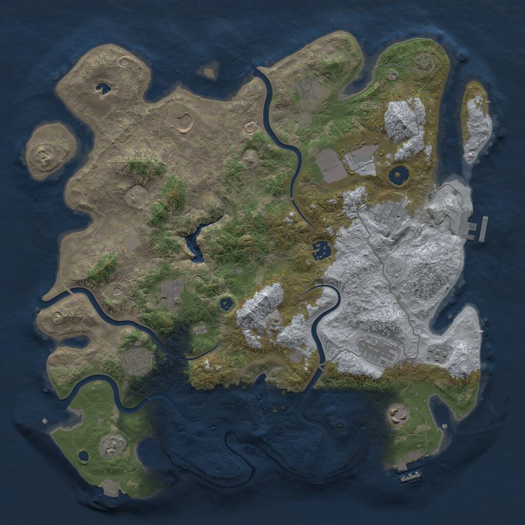 Rust Map: Procedural Map, Size: 4096, Seed: 1722188084, 16 Monuments
