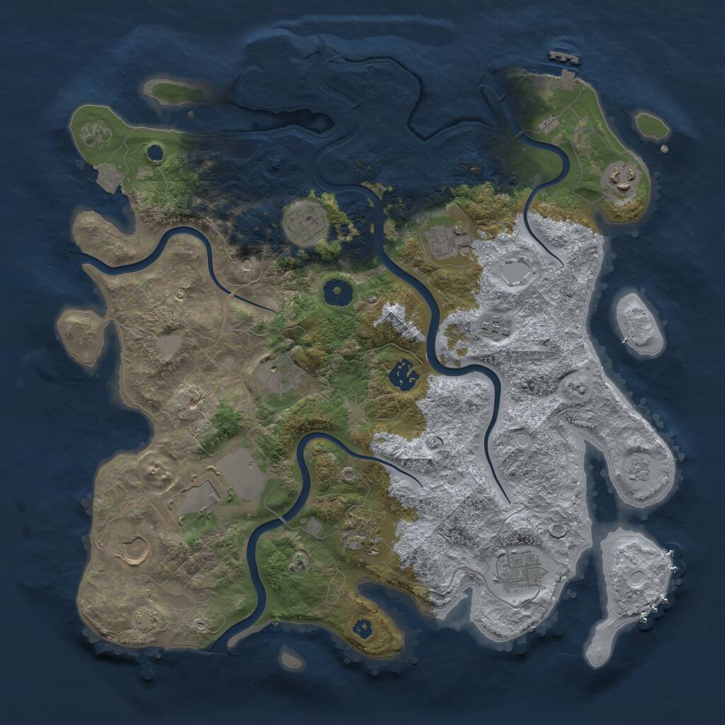 Rust Map: Procedural Map, Size: 3800, Seed: 56732567, 16 Monuments
