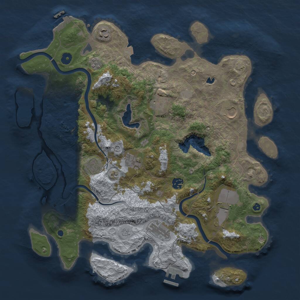 Rust Map: Procedural Map, Size: 4000, Seed: 1109988719, 15 Monuments