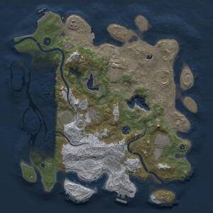 Thumbnail Rust Map: Procedural Map, Size: 4000, Seed: 1109988719, 15 Monuments
