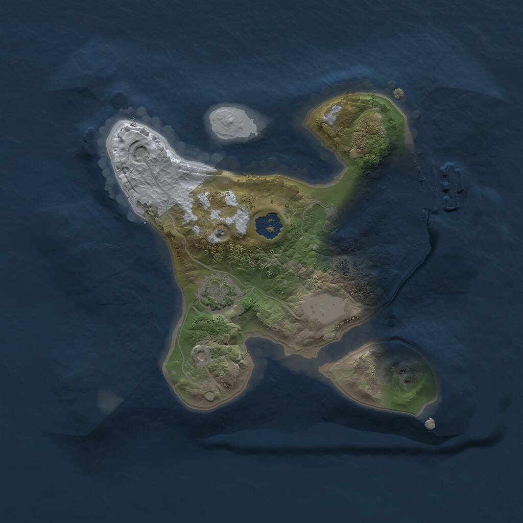 Rust Map: Procedural Map, Size: 2000, Seed: 1477797784, 3 Monuments