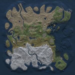 Thumbnail Rust Map: Procedural Map, Size: 4500, Seed: 1947592739, 17 Monuments