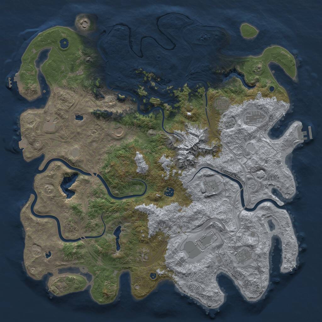 Rust Map: Procedural Map, Size: 5000, Seed: 97392340, 17 Monuments