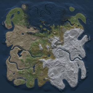 Thumbnail Rust Map: Procedural Map, Size: 5000, Seed: 97392340, 17 Monuments
