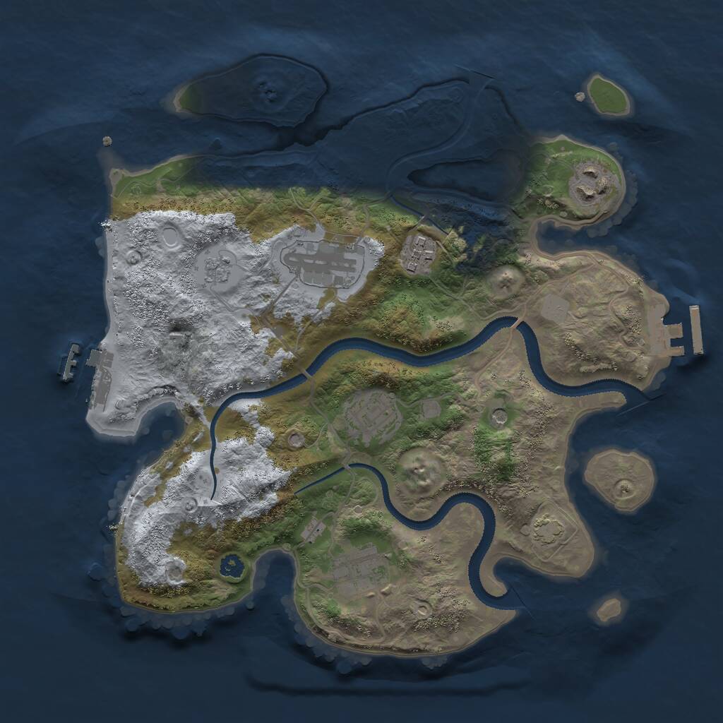 Rust Map: Procedural Map, Size: 3000, Seed: 17090, 11 Monuments