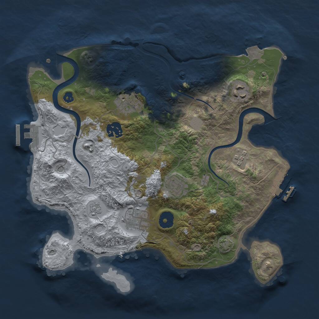 Rust Map: Procedural Map, Size: 3000, Seed: 967722919, 12 Monuments
