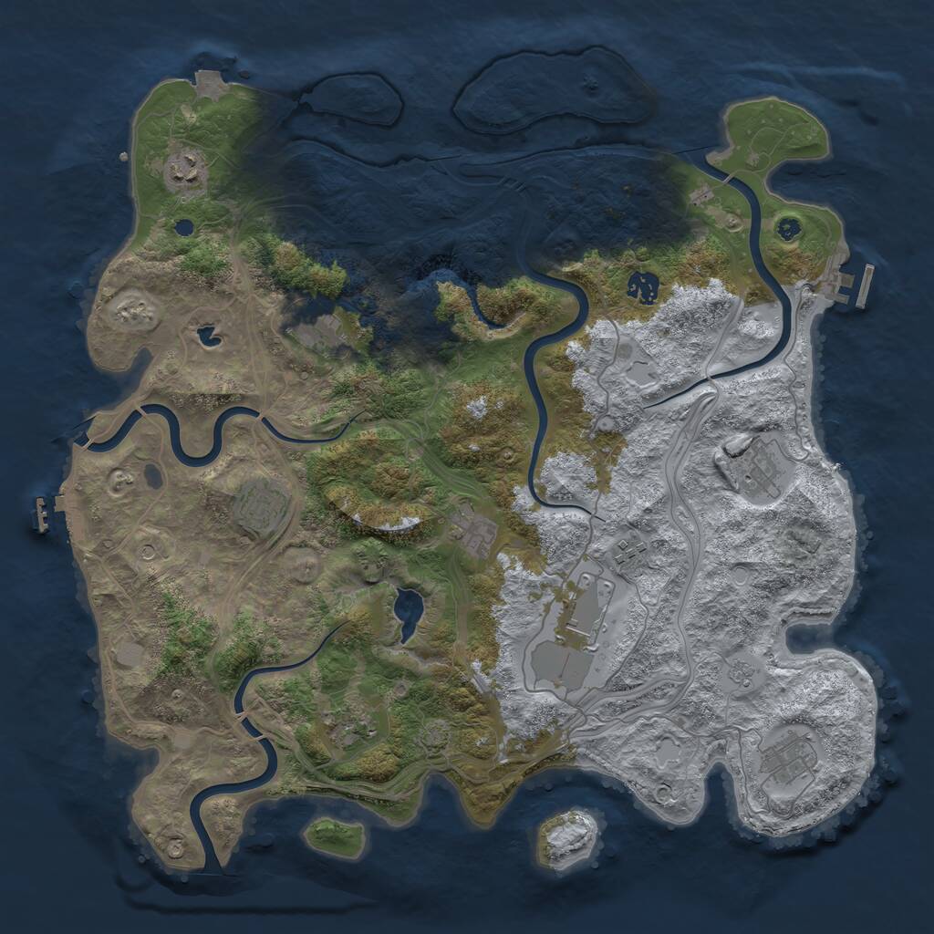 Rust Map: Procedural Map, Size: 4250, Seed: 232374965, 16 Monuments