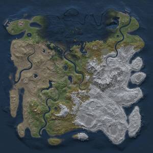 Thumbnail Rust Map: Procedural Map, Size: 5000, Seed: 65198441, 16 Monuments