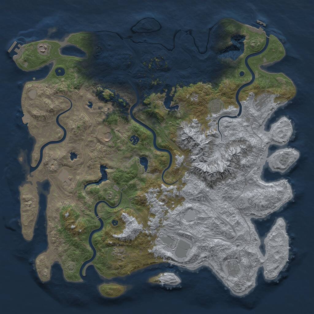 Rust Map: Procedural Map, Size: 5000, Seed: 65198441, 16 Monuments