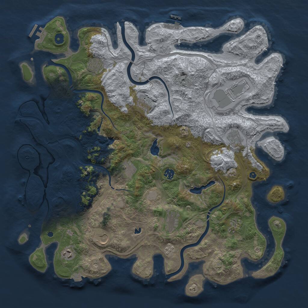 Rust Map: Procedural Map, Size: 4500, Seed: 510027061, 17 Monuments