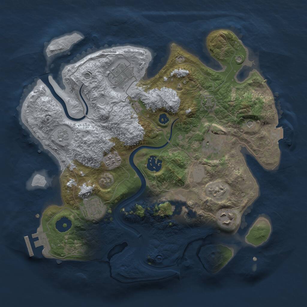 Rust Map: Procedural Map, Size: 3000, Seed: 89753, 12 Monuments