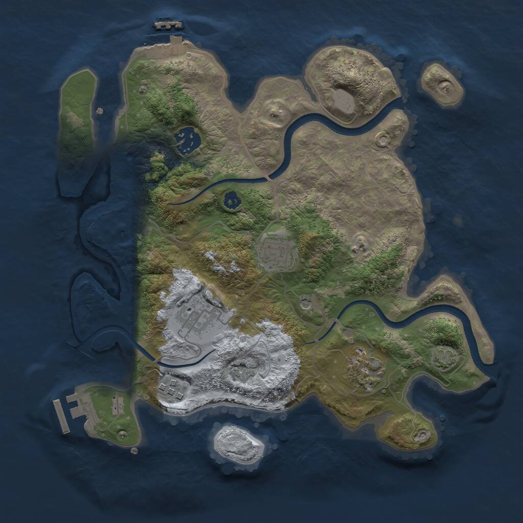 Rust Map: Procedural Map, Size: 3000, Seed: 469770, 10 Monuments