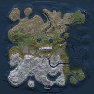 Thumbnail Rust Map: Procedural Map, Size: 3500, Seed: 12833, 13 Monuments