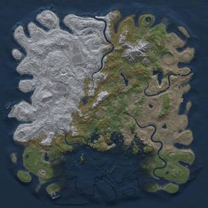 Thumbnail Rust Map: Procedural Map, Size: 5500, Seed: 900709801, 17 Monuments