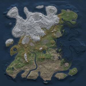 Thumbnail Rust Map: Procedural Map, Size: 3750, Seed: 1956307999, 15 Monuments