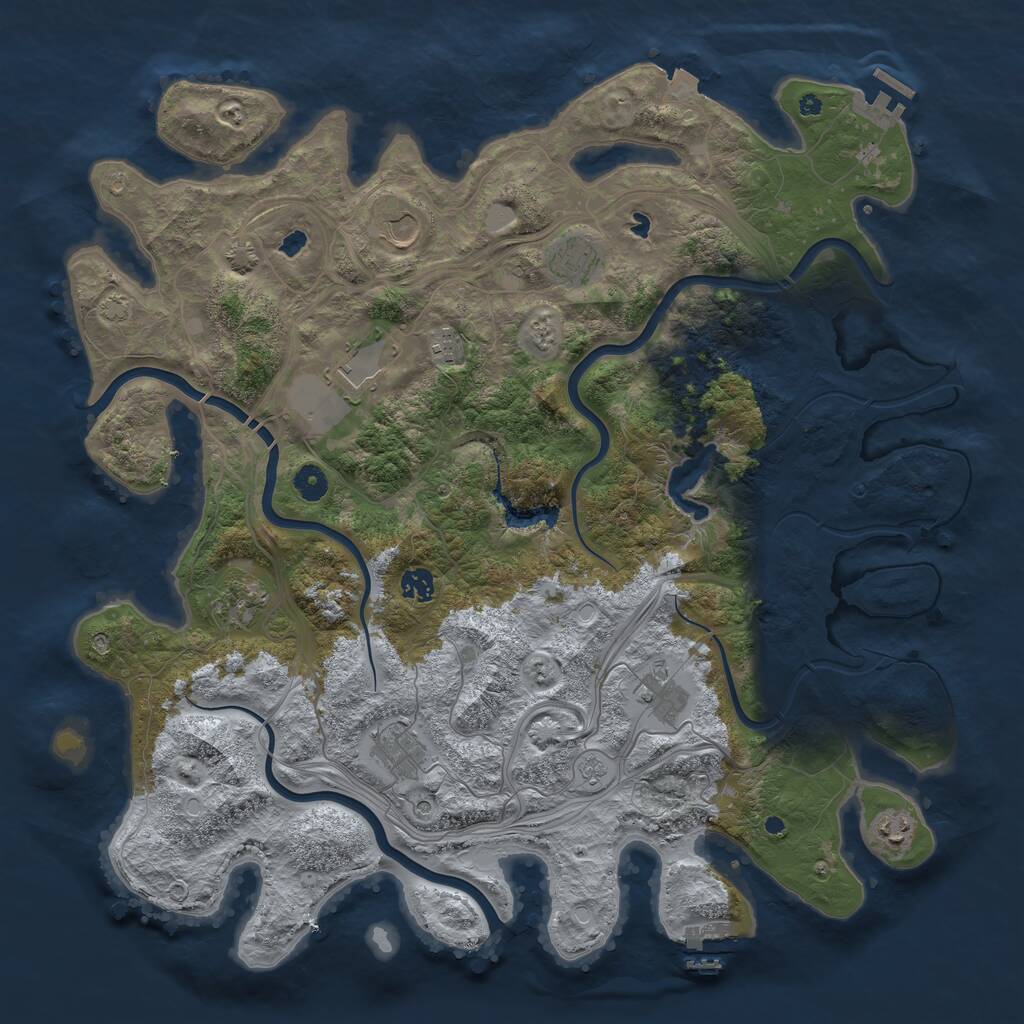 Rust Map: Procedural Map, Size: 4500, Seed: 530228925, 15 Monuments