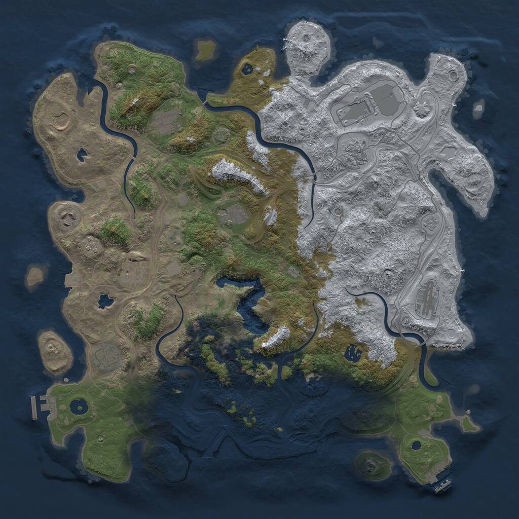 Rust Map: Procedural Map, Size: 4500, Seed: 11301979, 17 Monuments