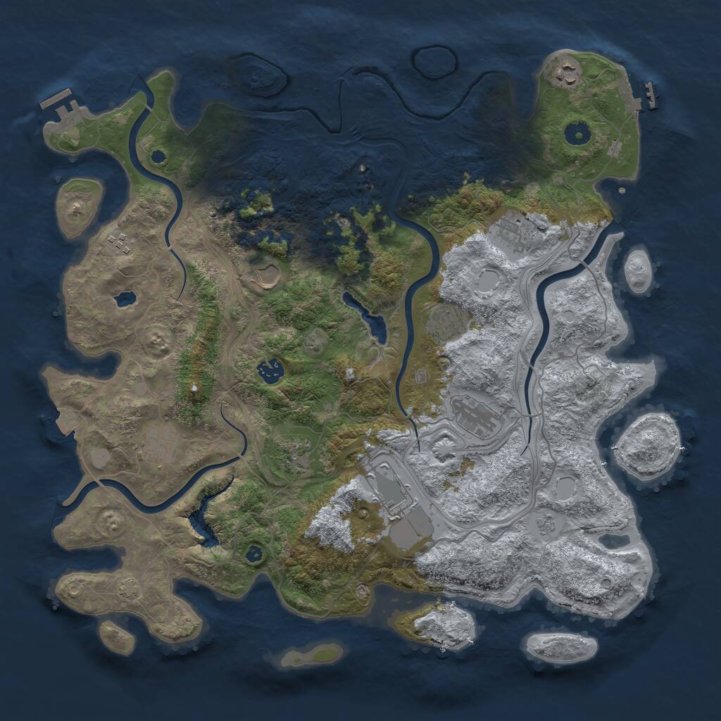 Rust Map: Procedural Map, Size: 4350, Seed: 267326499, 16 Monuments