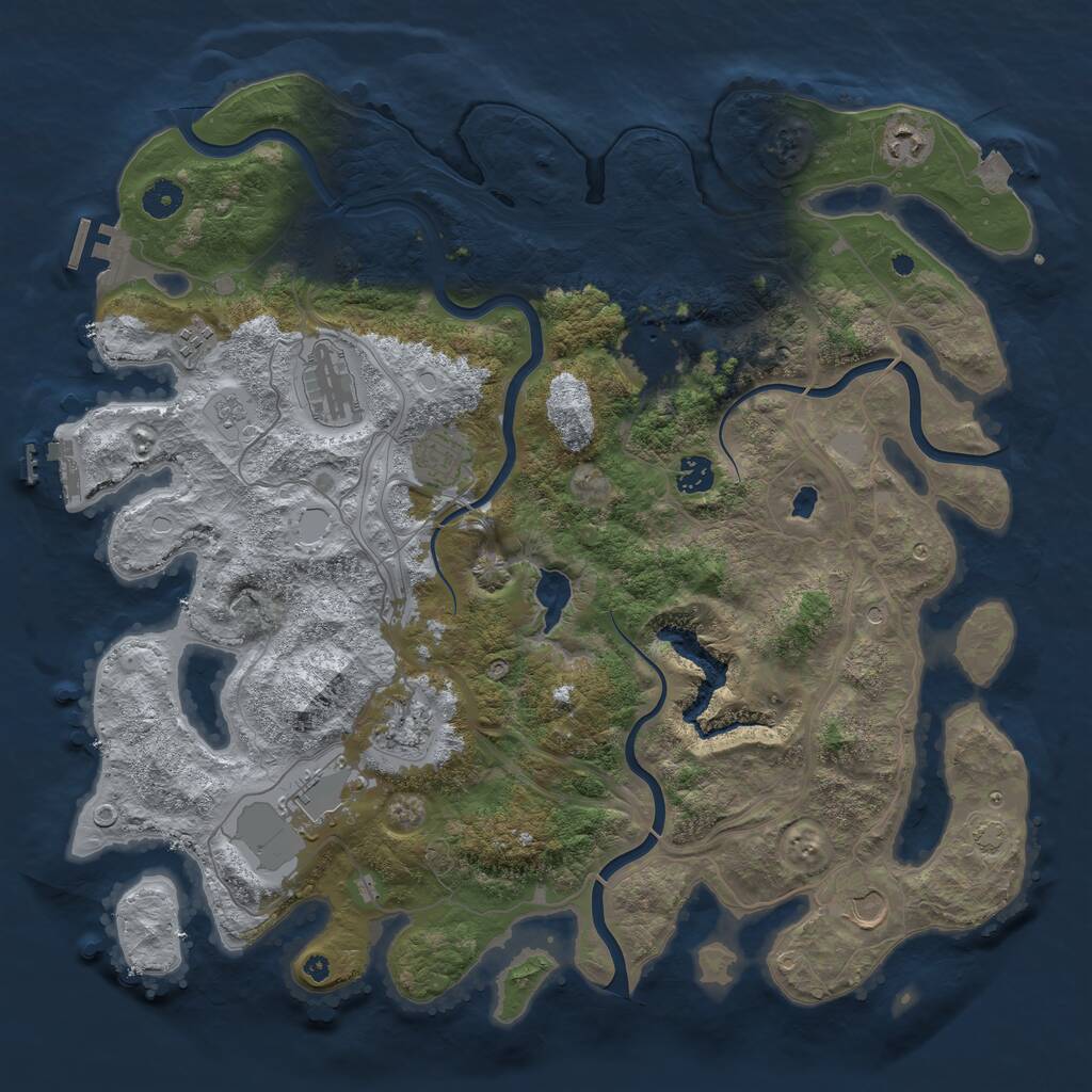 Rust Map: Procedural Map, Size: 4250, Seed: 264132282, 15 Monuments