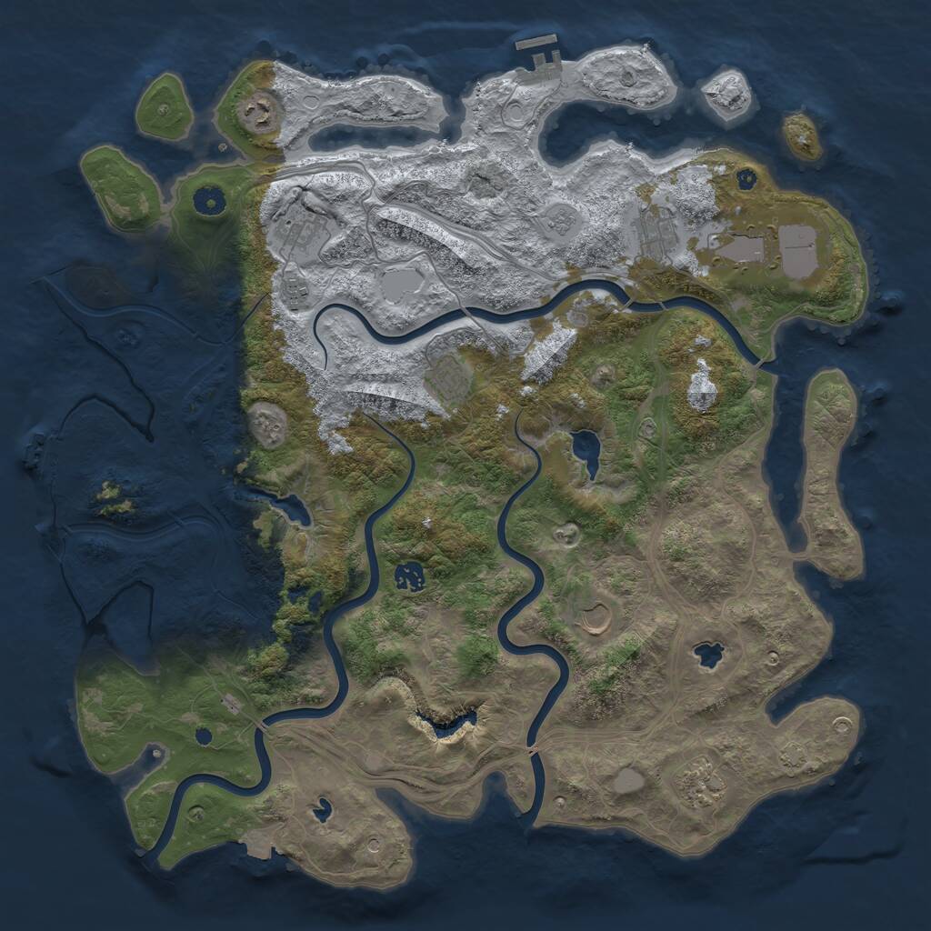 Rust Map: Procedural Map, Size: 4500, Seed: 835699052, 15 Monuments