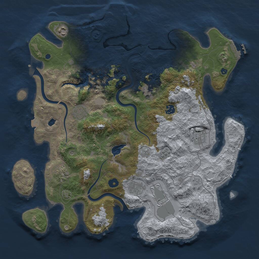 Rust Map: Procedural Map, Size: 4000, Seed: 1860113556, 15 Monuments
