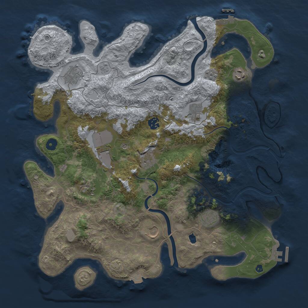 Rust Map: Procedural Map, Size: 4000, Seed: 93167248, 16 Monuments