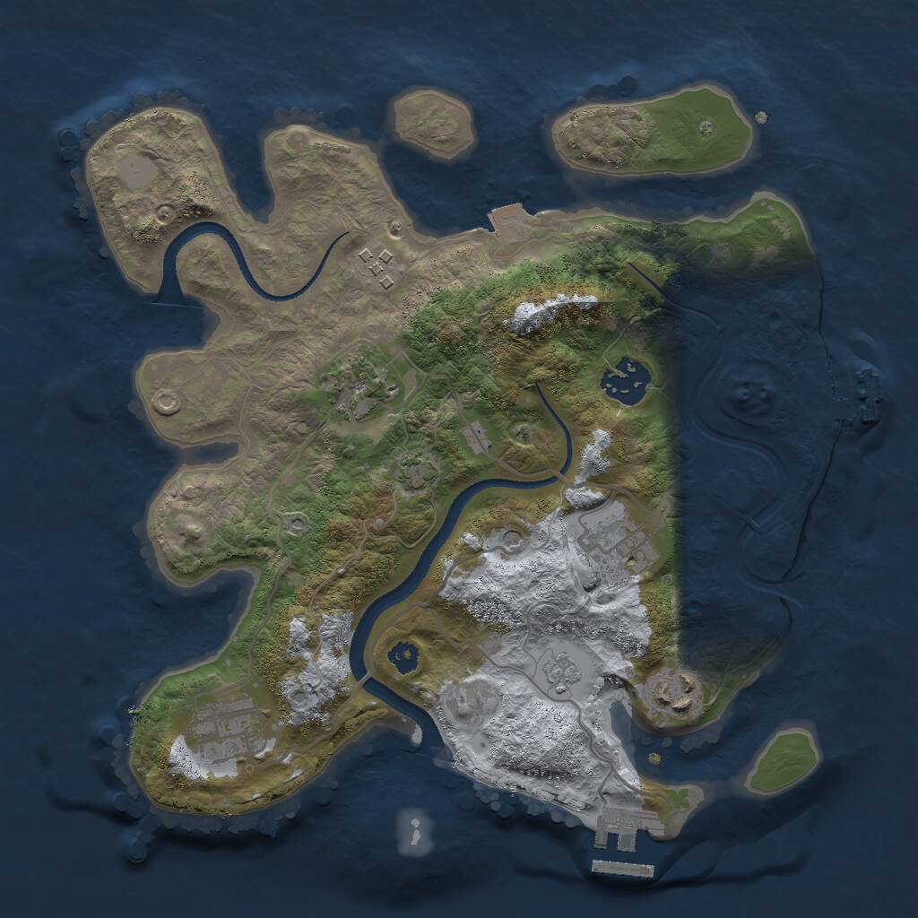 Rust Map: Procedural Map, Size: 3000, Seed: 25159, 12 Monuments
