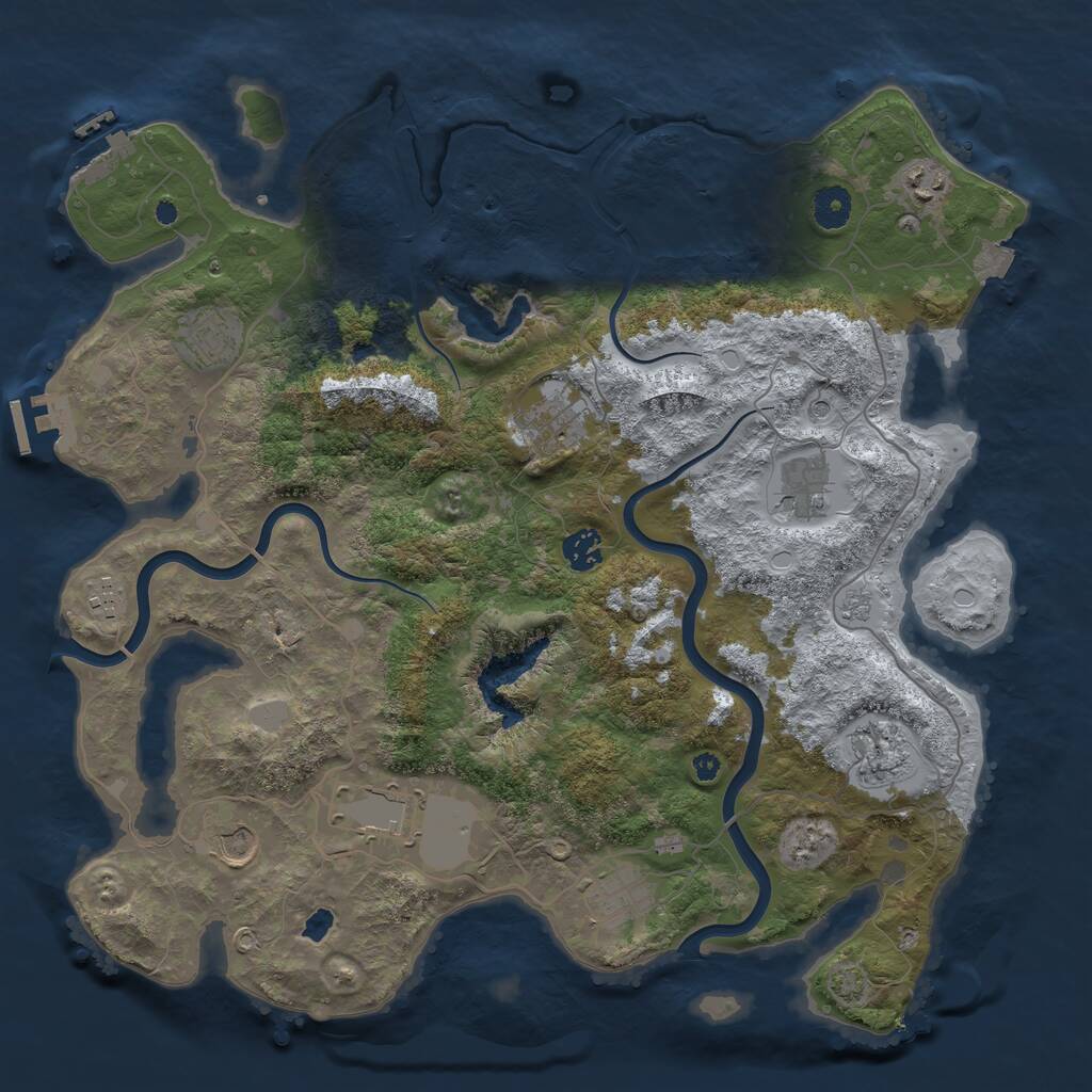 Rust Map: Procedural Map, Size: 4000, Seed: 503202618, 16 Monuments