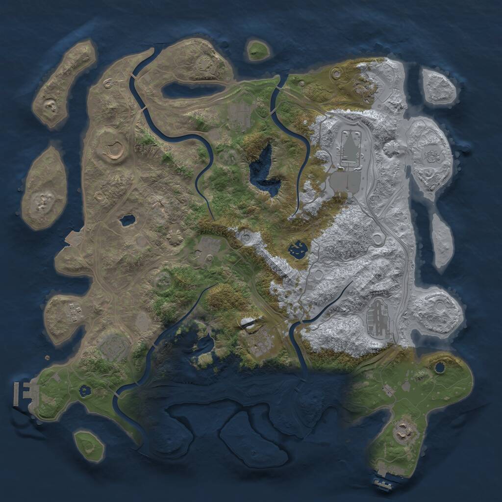 Rust Map: Procedural Map, Size: 4250, Seed: 529251115, 17 Monuments