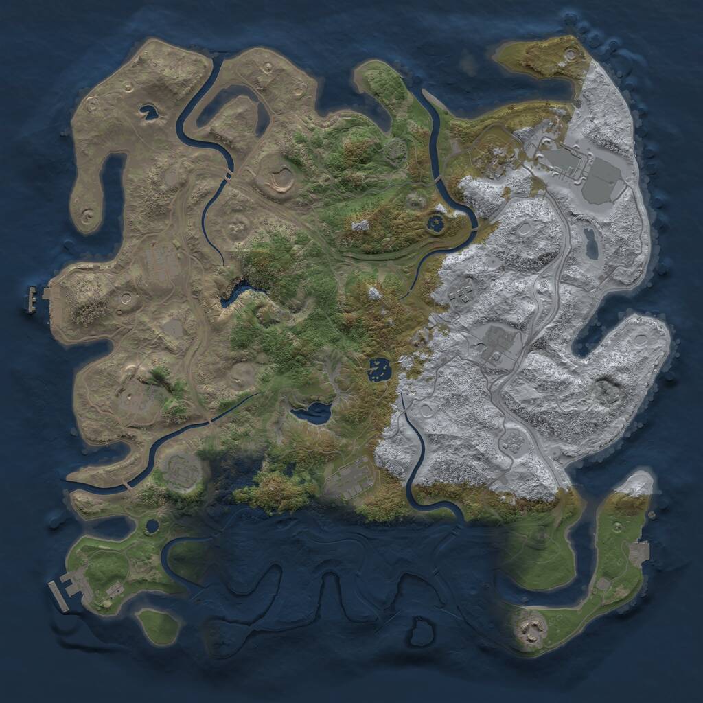 Rust Map: Procedural Map, Size: 4250, Seed: 1268591421, 17 Monuments