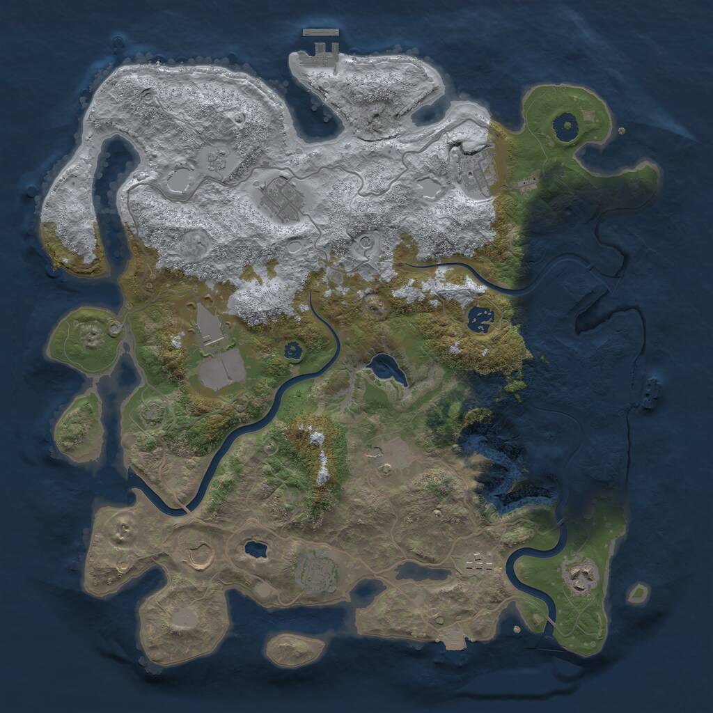 Rust Map: Procedural Map, Size: 4000, Seed: 1760774897, 15 Monuments