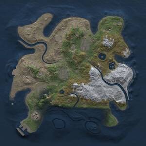 Thumbnail Rust Map: Procedural Map, Size: 3000, Seed: 1470996866, 11 Monuments