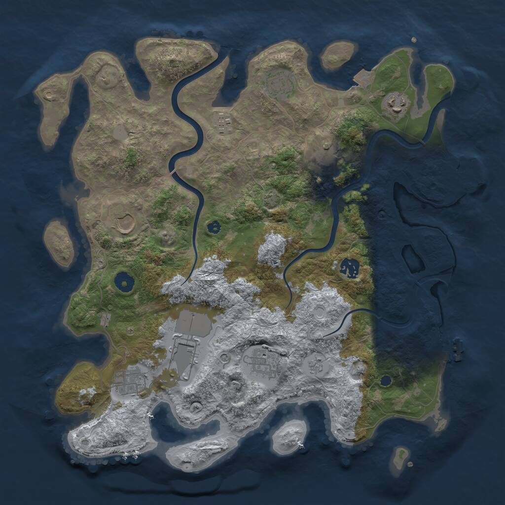 Rust Map: Procedural Map, Size: 3800, Seed: 50326, 15 Monuments