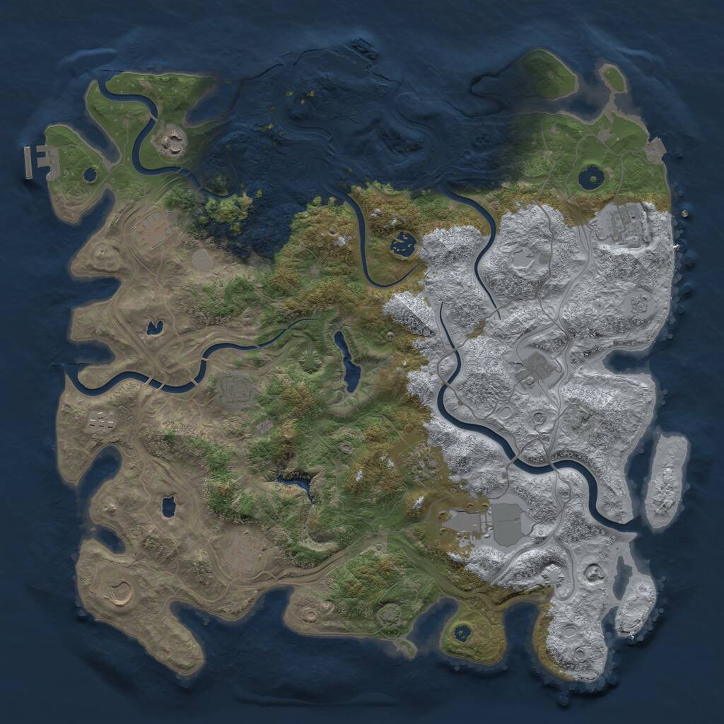 Rust Map: Procedural Map, Size: 4500, Seed: 194354346, 17 Monuments
