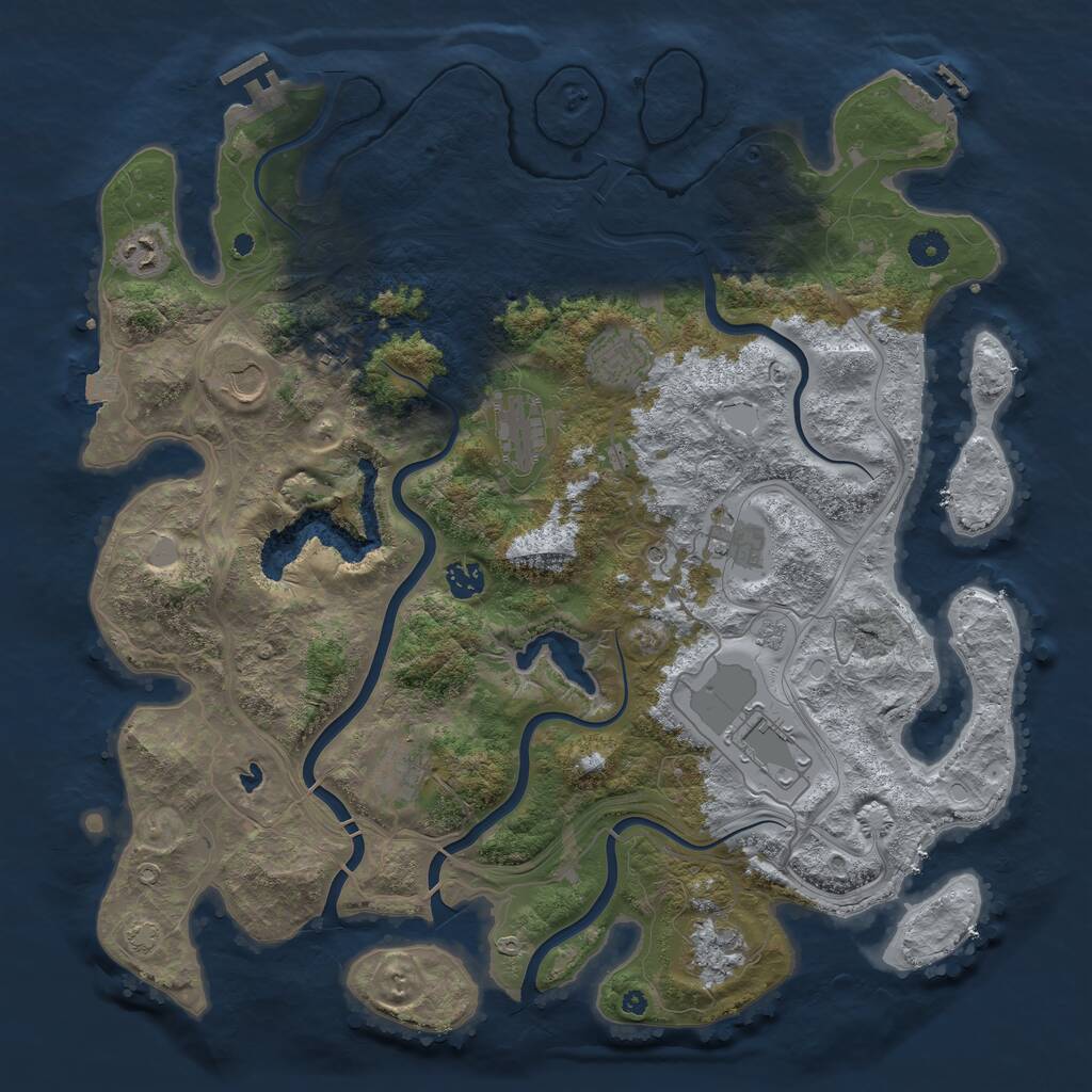Rust Map: Procedural Map, Size: 4300, Seed: 432487, 16 Monuments