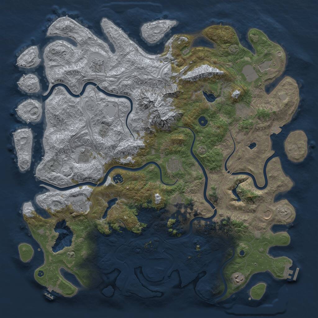 Rust Map: Procedural Map, Size: 5000, Seed: 8154711, 17 Monuments