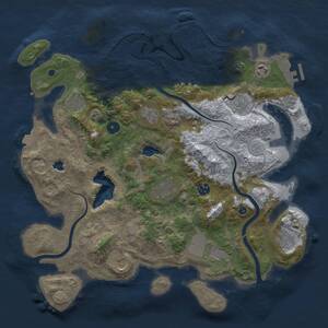 Thumbnail Rust Map: Procedural Map, Size: 4000, Seed: 334594737, 16 Monuments