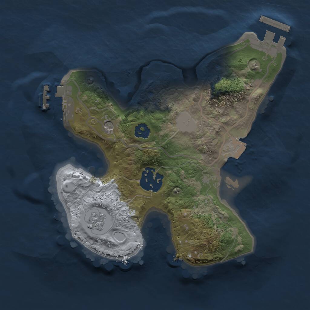 Rust Map: Procedural Map, Size: 2000, Seed: 3875535, 6 Monuments