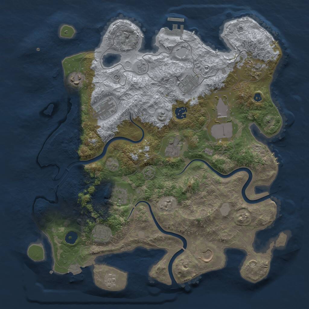 Rust Map: Procedural Map, Size: 3750, Seed: 1526462664, 16 Monuments
