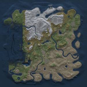 Thumbnail Rust Map: Procedural Map, Size: 4500, Seed: 1243641221, 17 Monuments