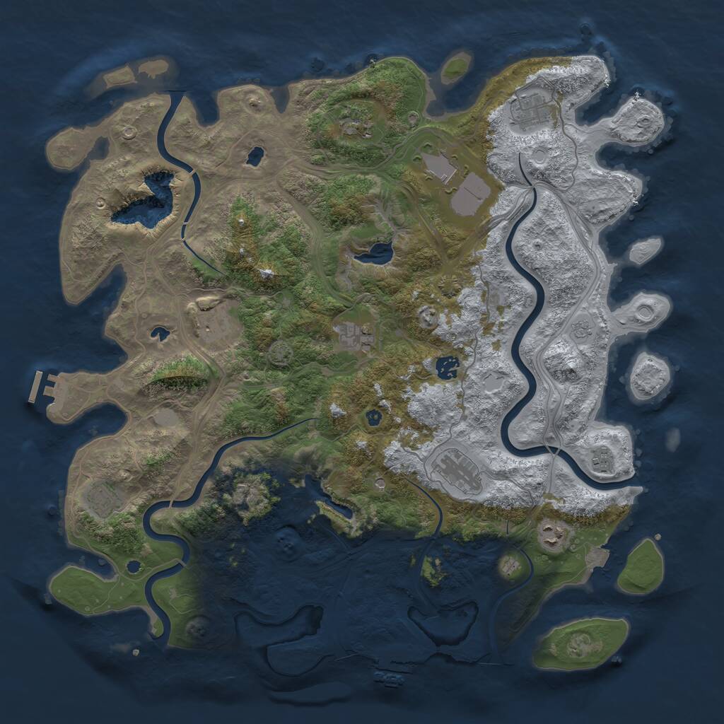 Rust Map: Procedural Map, Size: 4500, Seed: 997185788, 16 Monuments