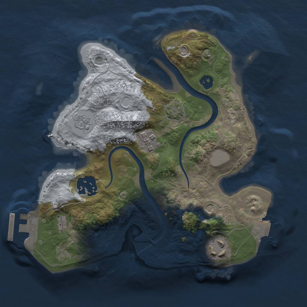 Rust Map: Procedural Map, Size: 2250, Seed: 112362140, 8 Monuments