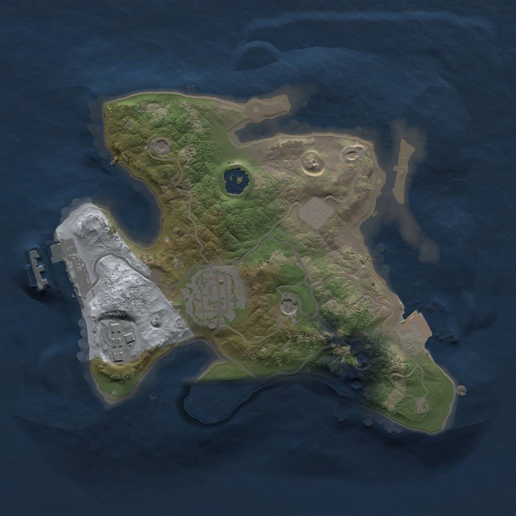 Rust Map: Procedural Map, Size: 2000, Seed: 120014832, 5 Monuments