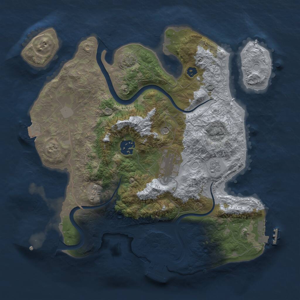 Rust Map: Procedural Map, Size: 3000, Seed: 329252, 9 Monuments