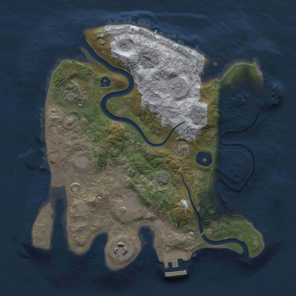 Rust Map: Procedural Map, Size: 2800, Seed: 94653121, 10 Monuments