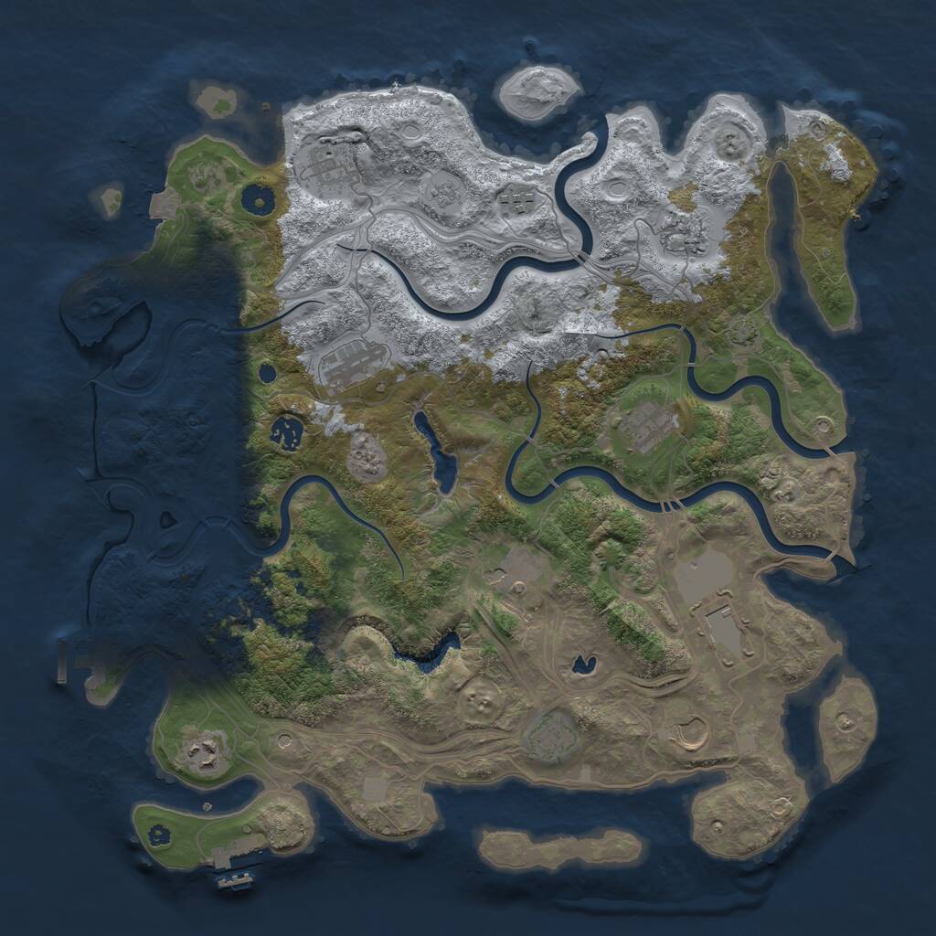 Rust Map: Procedural Map, Size: 4250, Seed: 1888248982, 17 Monuments