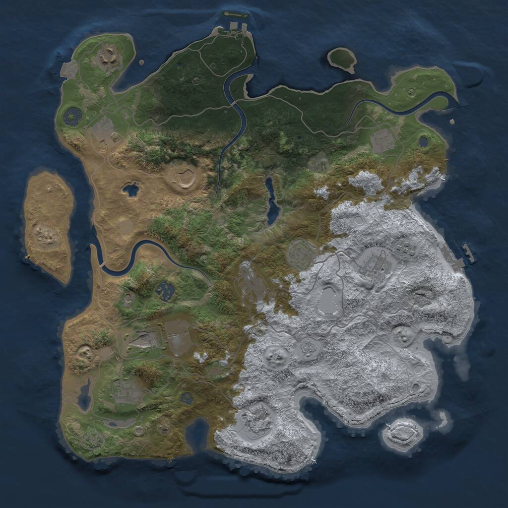 Rust Map: Procedural Map, Size: 4000, Seed: 1568278750, 19 Monuments