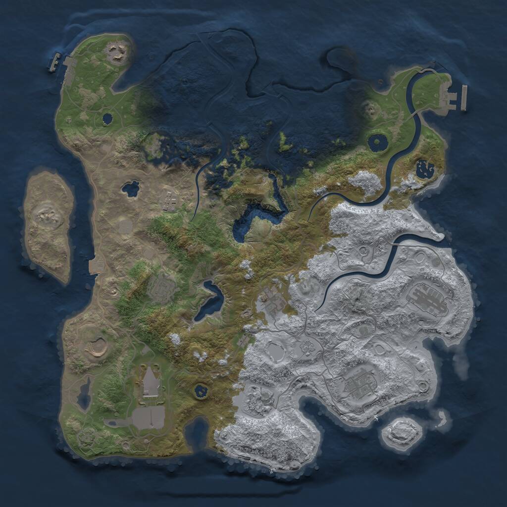 Rust Map: Procedural Map, Size: 4000, Seed: 1568278750, 17 Monuments