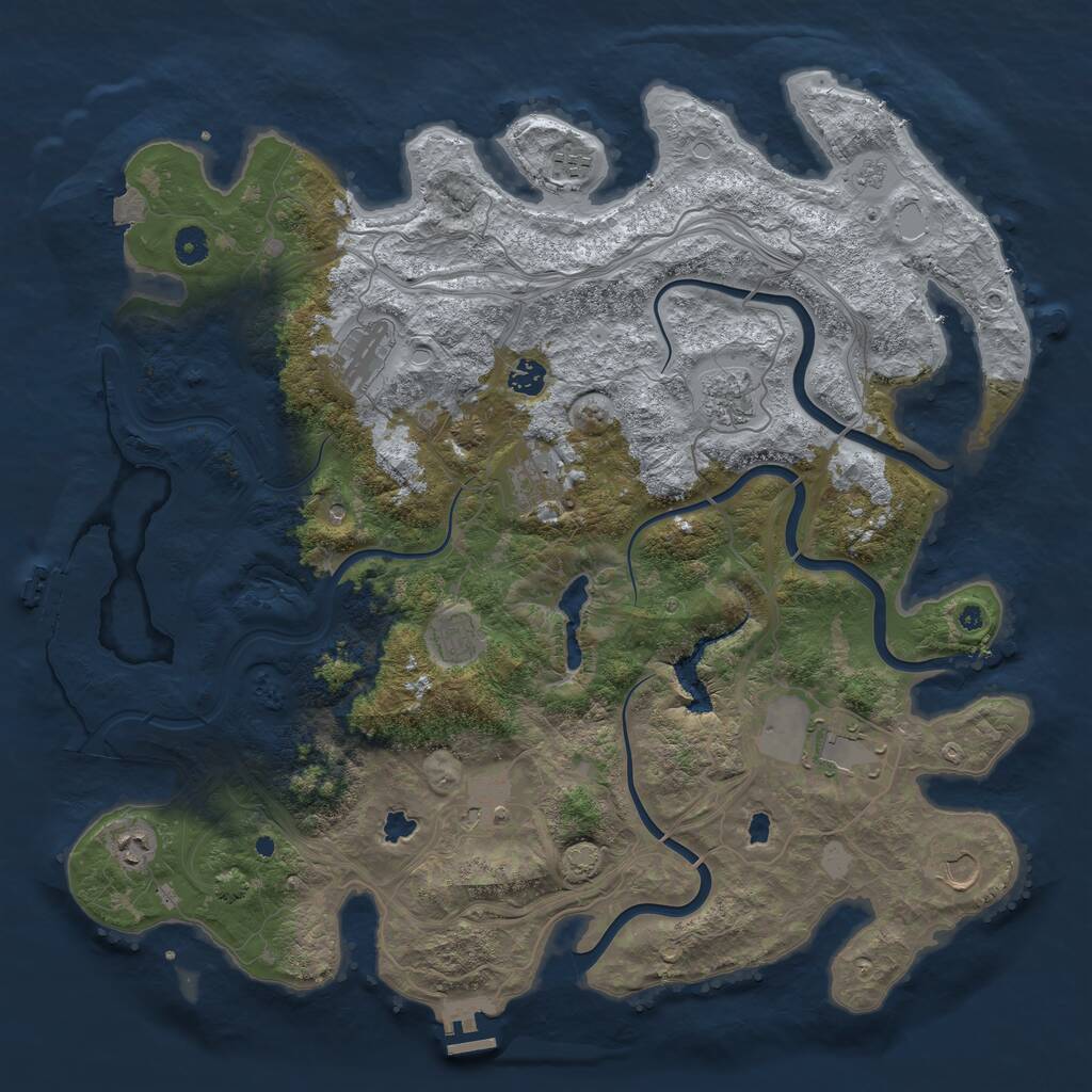 Rust Map: Procedural Map, Size: 4500, Seed: 228960715, 16 Monuments
